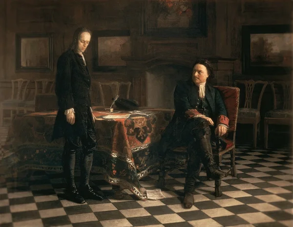 Петр I допрашивает царевича Алексея в Петергофе». Н.Н. Ге, картина 1871 года (фото из открытых источников)
