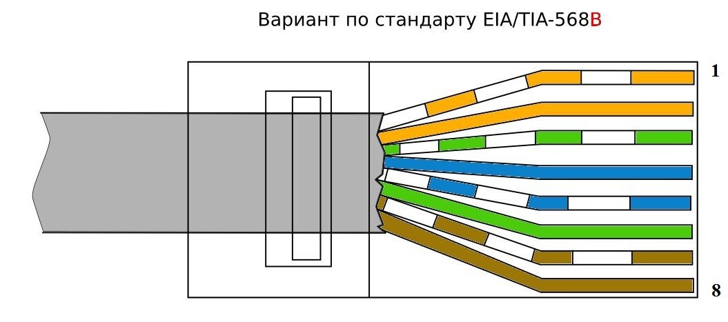 Схема обжима b