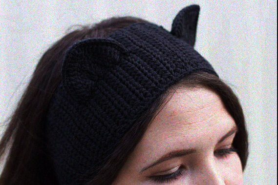 повязка на голову с кошачьими ушками