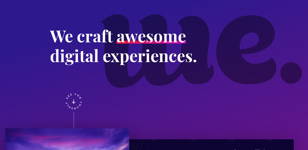 На главной странице Web Effectual используется градиент