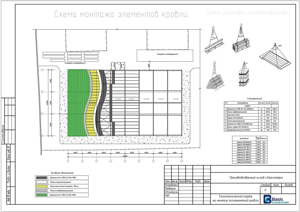 Монтажная схема металлоконструкций