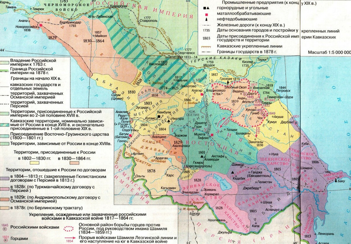 Территории присоединенные к россии с 1802 по 1855 карта