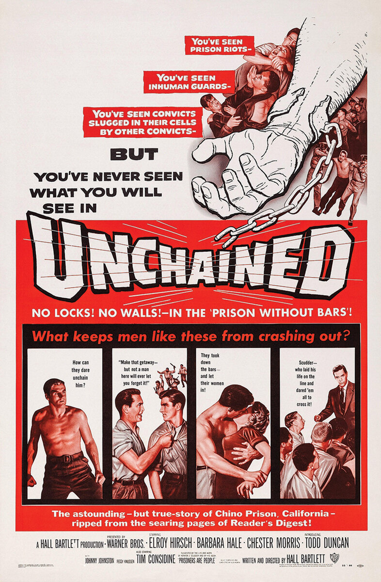 Афиша американского фильма "Unchained", 1955 год