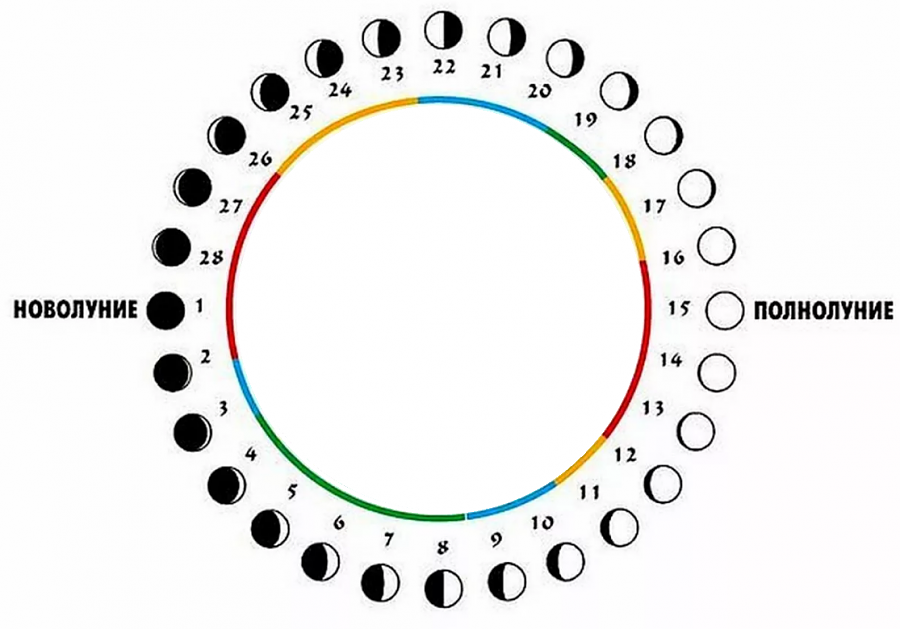 Фазы луны картинки схема