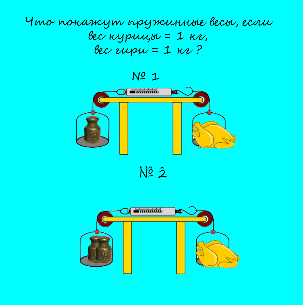 Простейшая задача, которая вызывает много споров в комментариях. Что  покажет стрелка весов? | Пора отдохнуть | Дзен