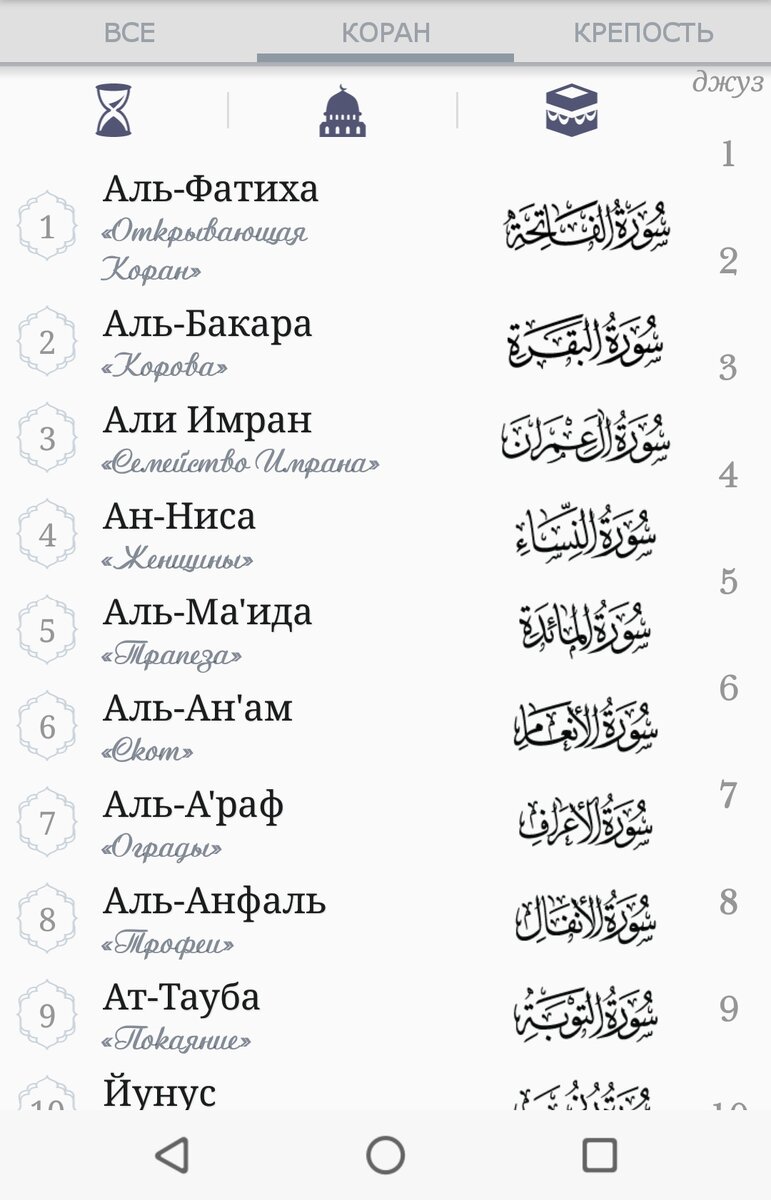 Скрин с электронного варианта Корана