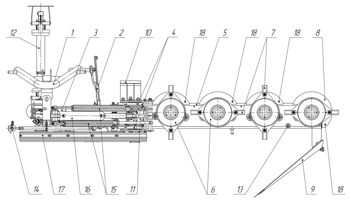 Схема сборки роторной косилки