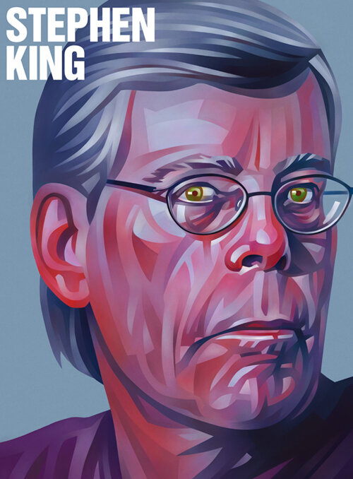 Стивен Эдвин Кинг - американский писатель, работающий в разнообразных жанрах, включая ужасы, триллер, фантастику, фэнтези, мистику, драму; получил прозвище "Король ужасов".