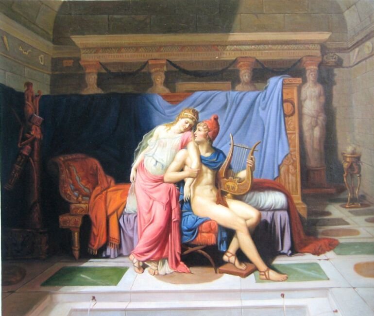 "Любовь Париса и Елены". Жак-Луи Давид