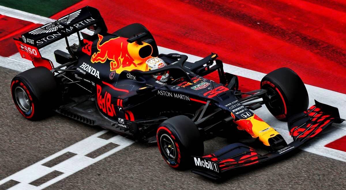 Макс Ферстаппен за рулём Red Bull на Гран-при России 2020