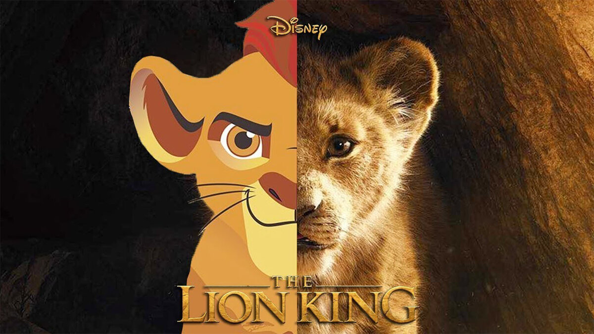 art work based on "The Lion King" characters by Disney studios/1994 dir.byRoger Allers& Rob Minkoff/2019 dir.by Jon Favreau/Источник - T24.com