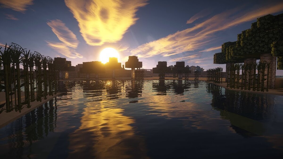 Вот так выглядит майнкрафт с шейдерам