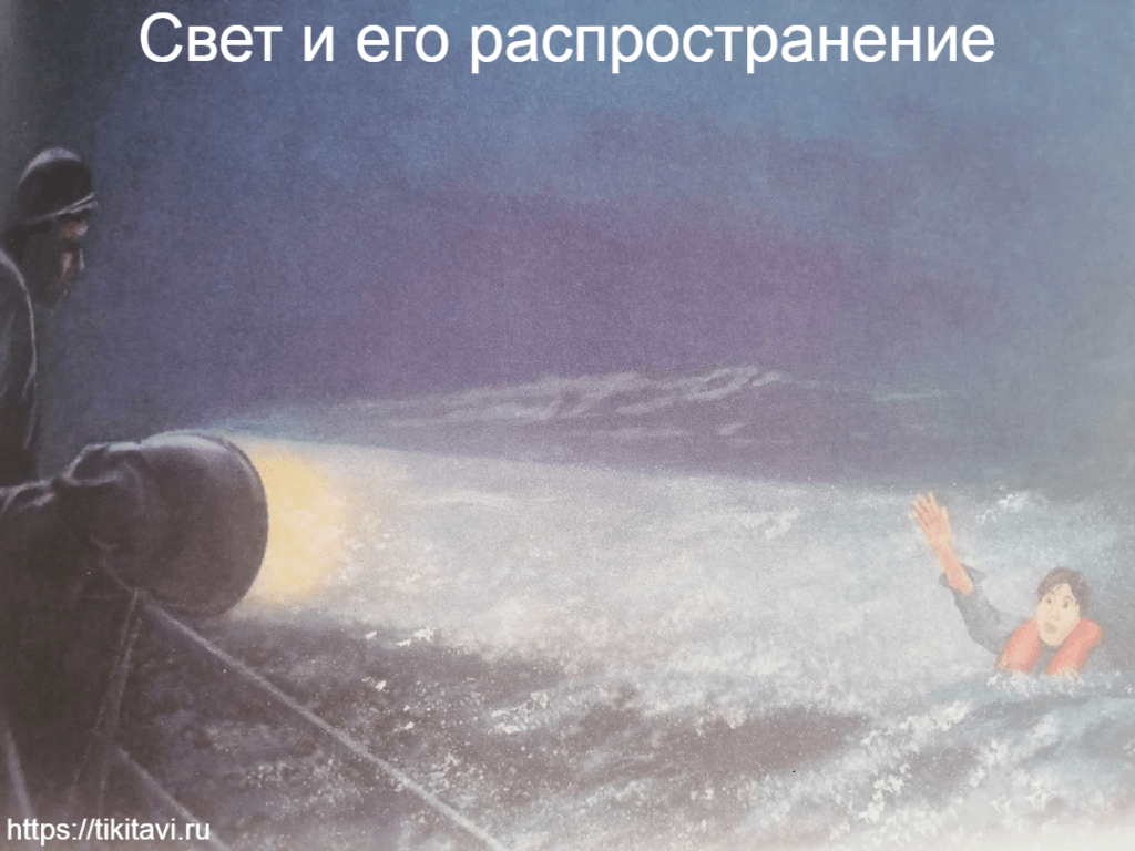  Человек видит тогда когда свет достигает его глаз. Моряк на корабле может рассмотреть утопающего, посветив фонарём.