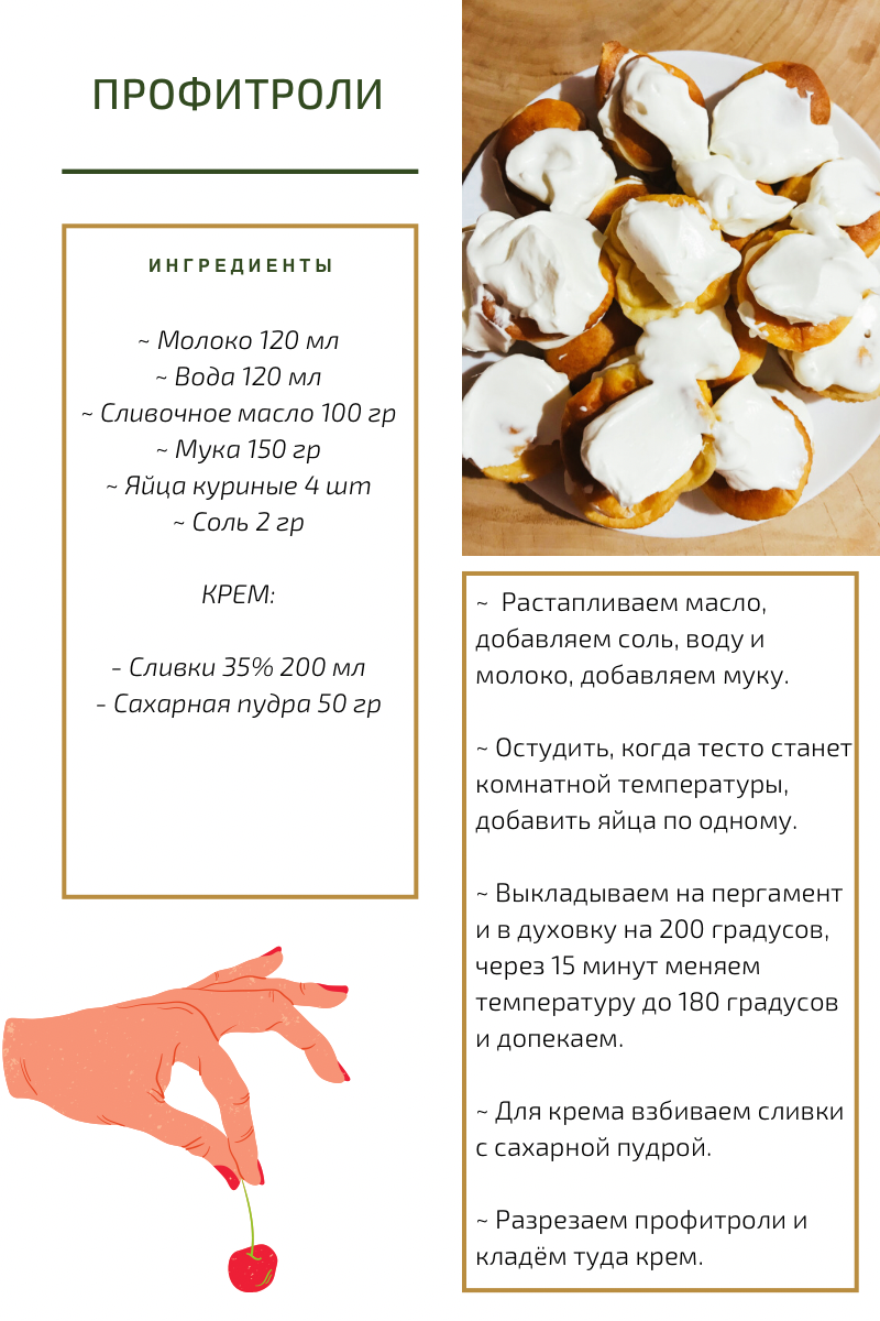 Рецепт профитролей
