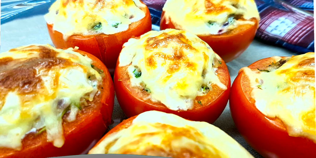 помидоры готовим в духовке с мясным фаршем