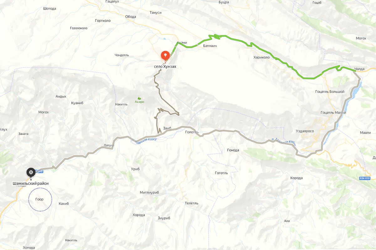Гоор дагестан на карте. Гуниб на карте Дагестана. Карта маршрут Хунзах Махачкала.