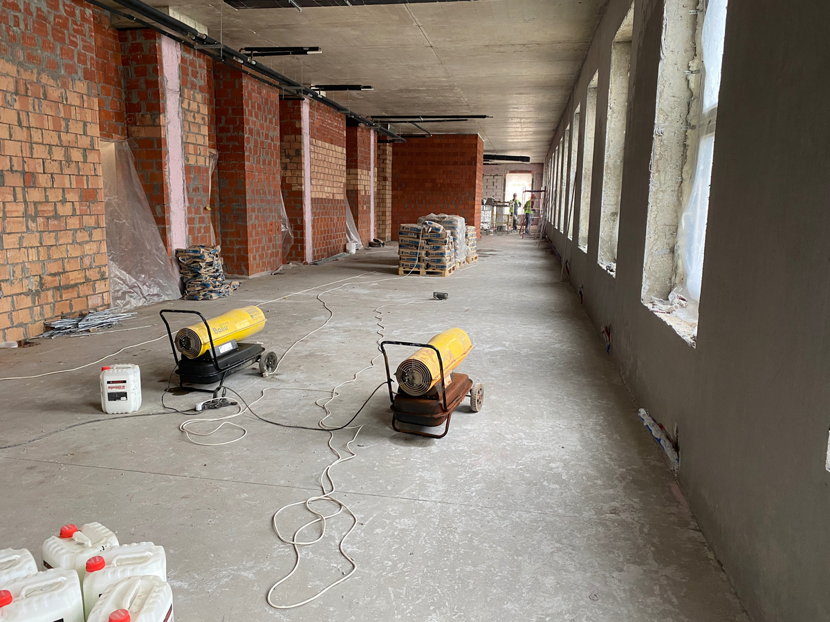 Обогрев помещения дизельными пушками