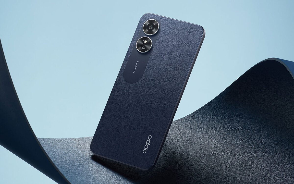 OPPO A17 — доступный стиль. Имитация кожи, 50 Мп камера с ИИ и защита ...