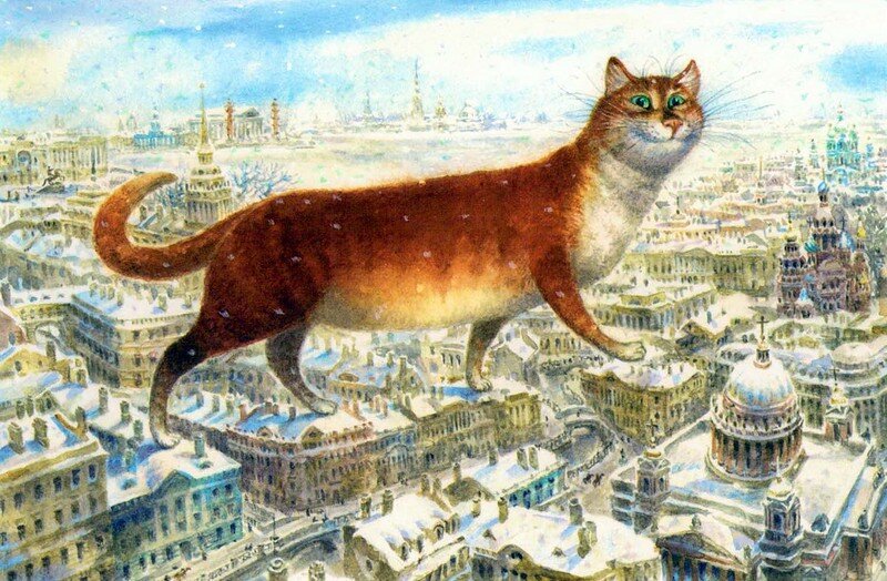 Гуляние рыжего кота