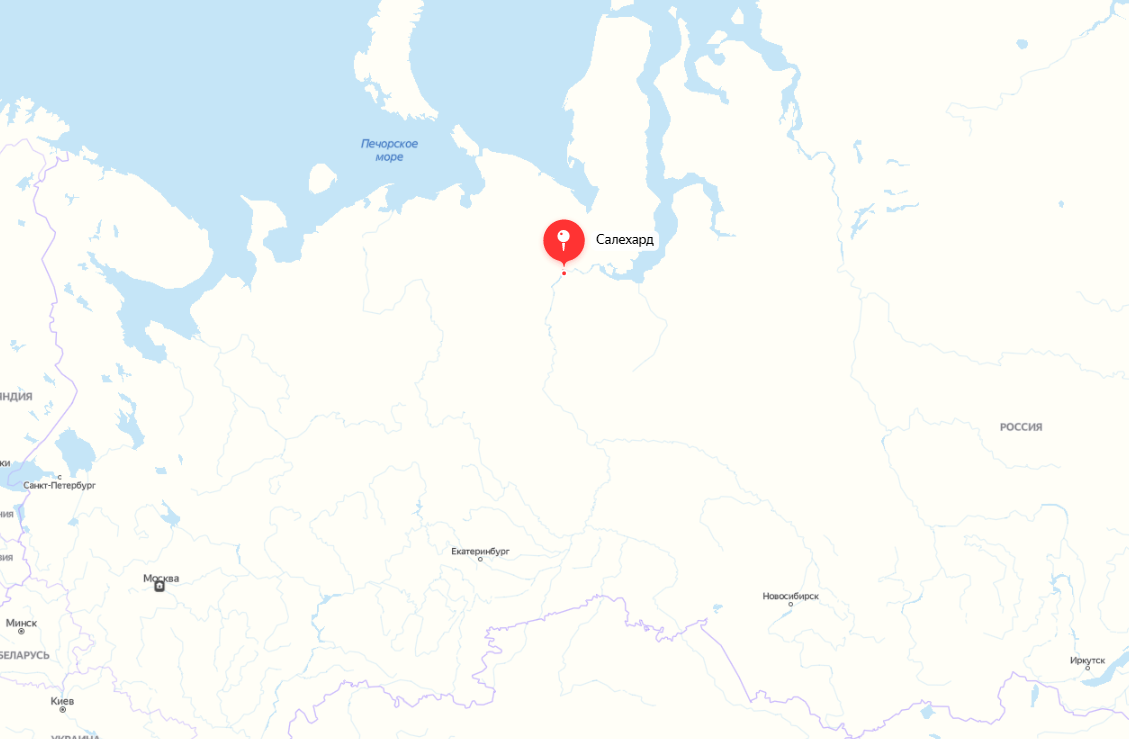 Карта Яндекса. Салехард