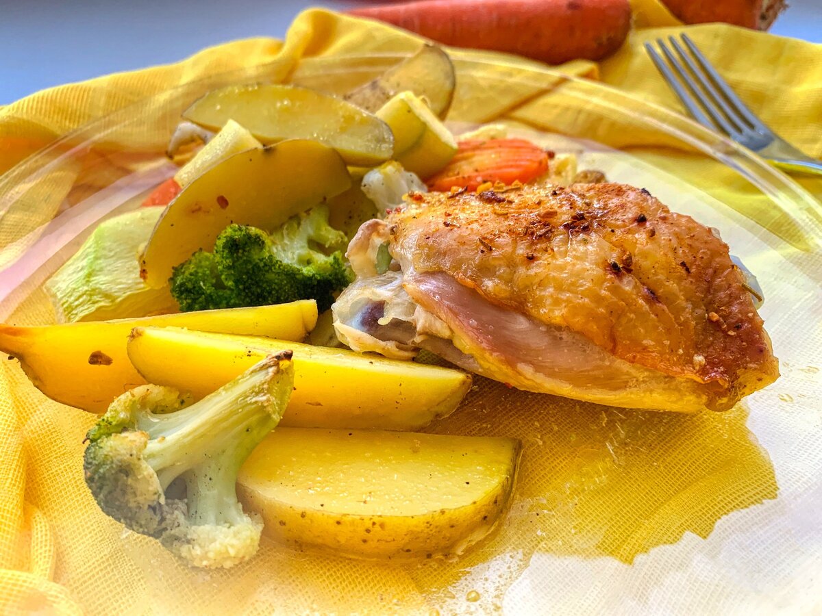 курица с овощами