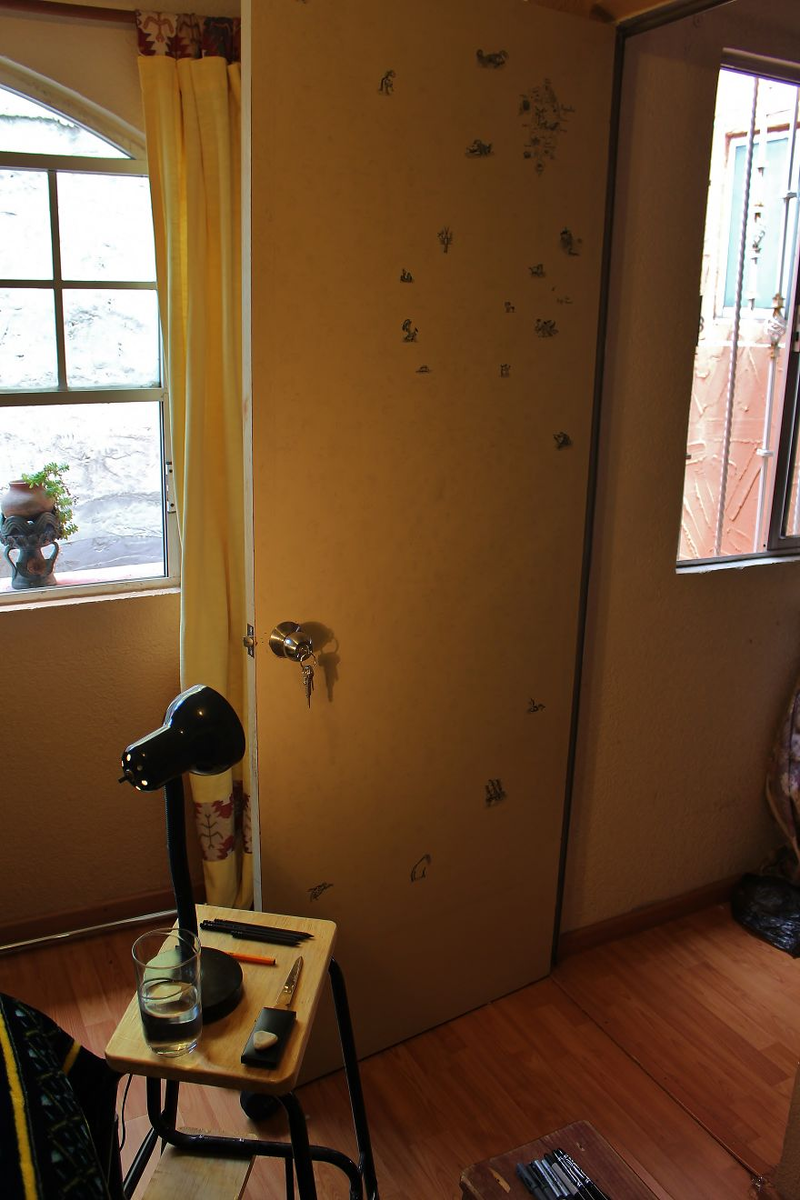 Все началось в обычный карантинный день. К и в остальные дни было скучно, а дверь была чистой. Поэтому я нашел изображения нескольких морских чудовищ и нарисовал их. Когда я понял, что они выглядят одинокими, я набросал контур всей карты.