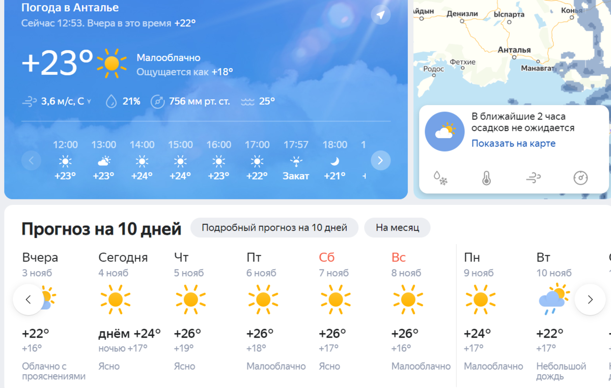 Анталия погода температура воды на 14