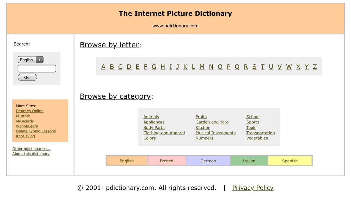 Pdictionary — онлайн-словарь с иллюстрациями