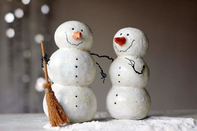 Как сделать снеговика из ваты своими руками