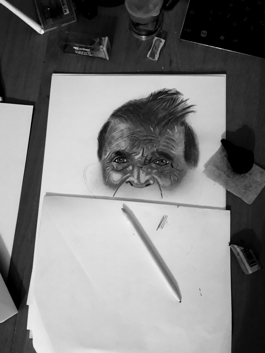 Далее прорисовка глаз и лица