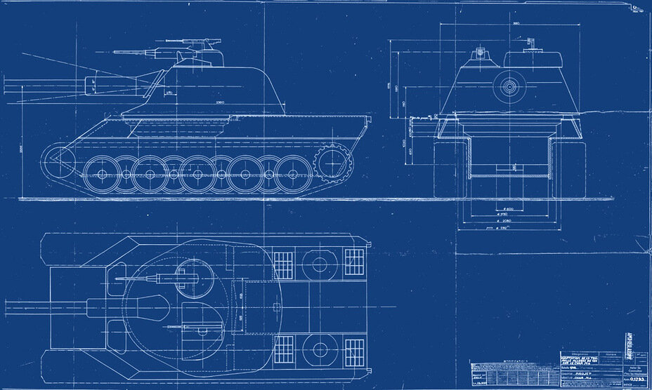 Проект установки «облегчённой» башни со 120-мм пушкой на шасси AMX M4, сентябрь 1950 года