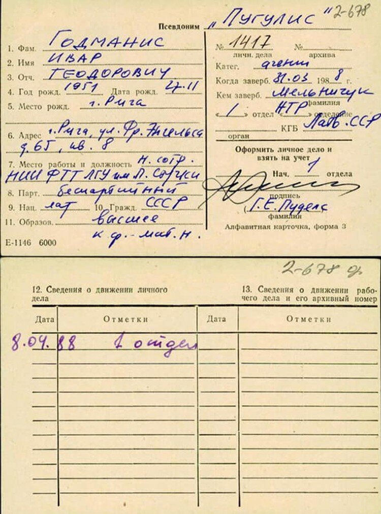 Иварс Годманис тот еще был «борец с режимом». Фото: Андрей Мамыкин  В списке бывших «агентов» много интересных имен - дирижер Арвид Платперс, ныне действующий Митрополит Рижский и всея Латвии Александр (Кудряшов), основатель ресторанной сети LIDO Гунорс Кирсунс, капитан сборной СССР по баскетболу Валдис Валтерс и другие. 
Читайте на WWW.KP.RU: https://www.kp.ru/daily/26924.7/3970858/
