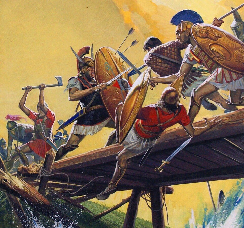 Подвиг Горация Коклеса. Война Рима с этрусками, 508 год до н.э. Art by Severino Baraldi