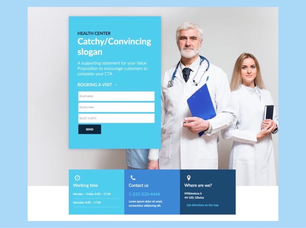 Лендинг. Форма для сбора контактов. 