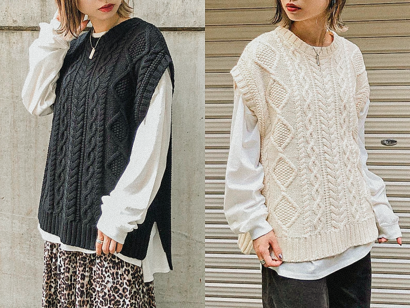 Классическая безрукавка с переплетениями