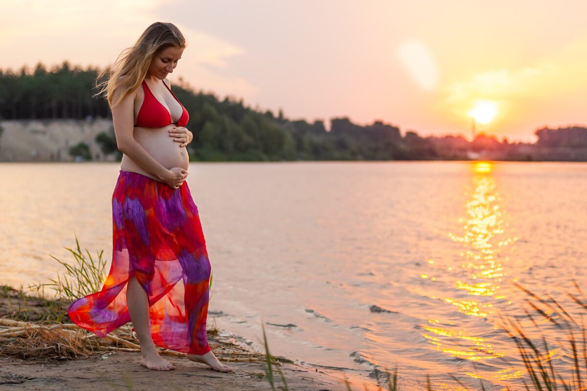 Woman near Lake