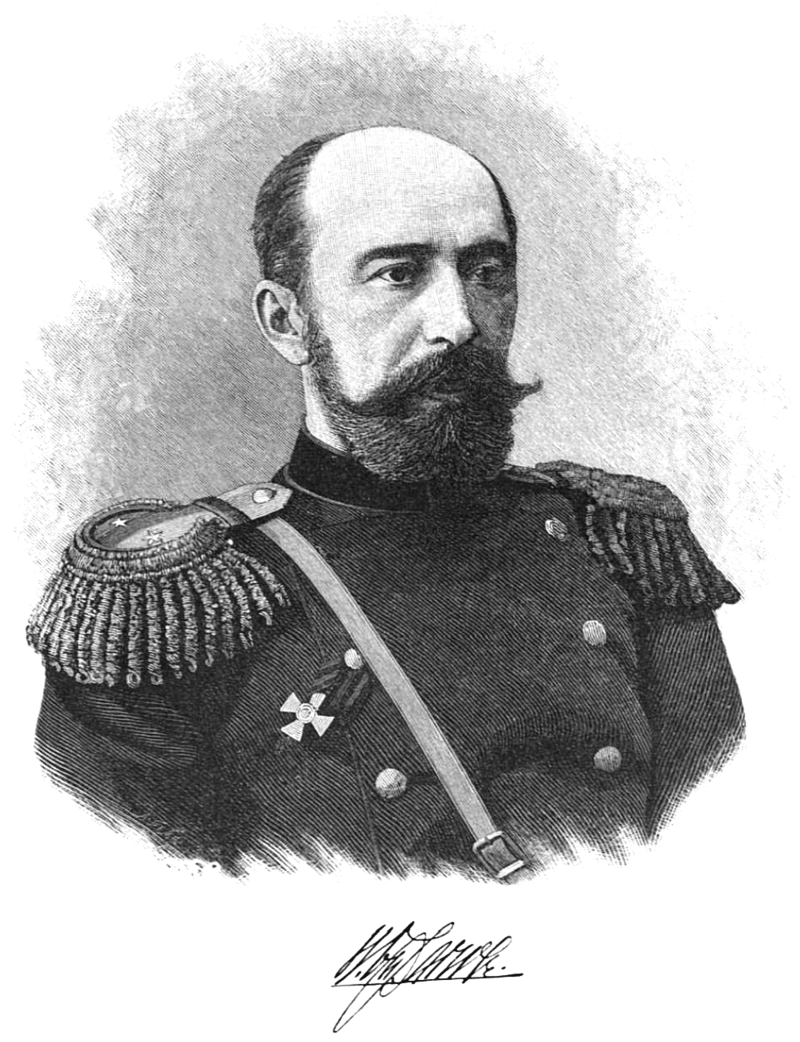 Генерал-майор Н.М. Баранов, нижегородский губернатор. Гравюра Ад. Бёме с фотографии Д. Лейбовского в Н. Новгороде (1892)