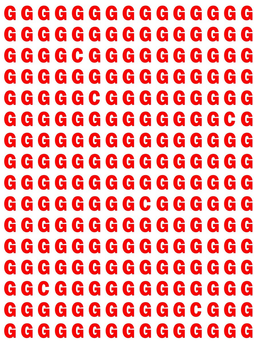Найдите 6 букв "C"