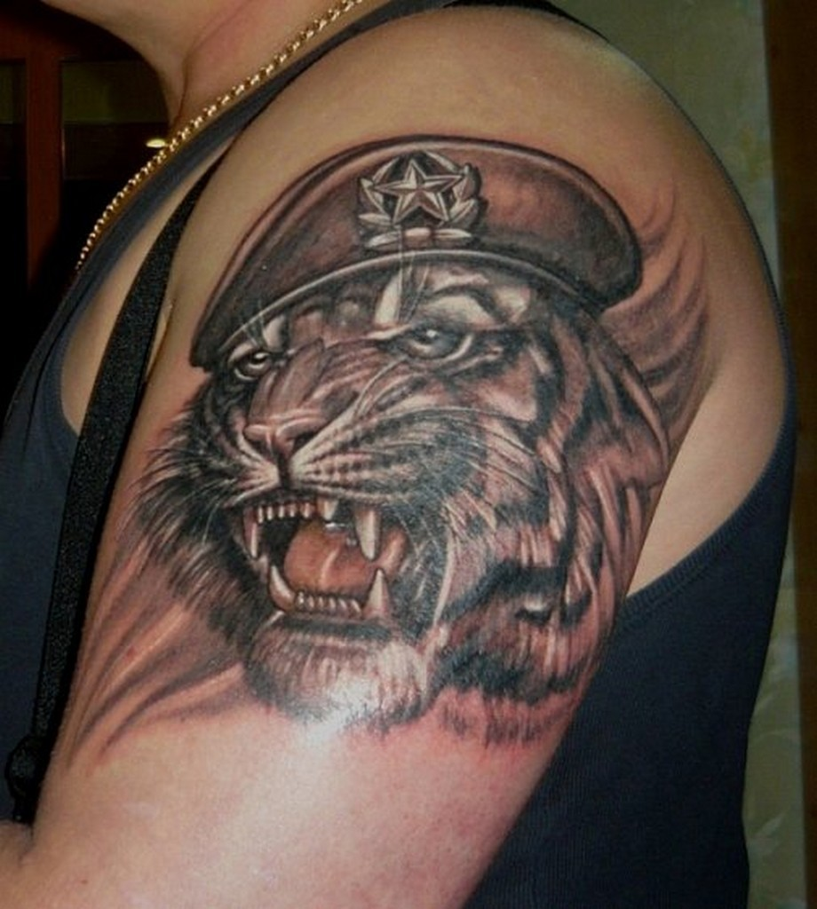 Тату тигров на плече — фото и эскизов татуировок года