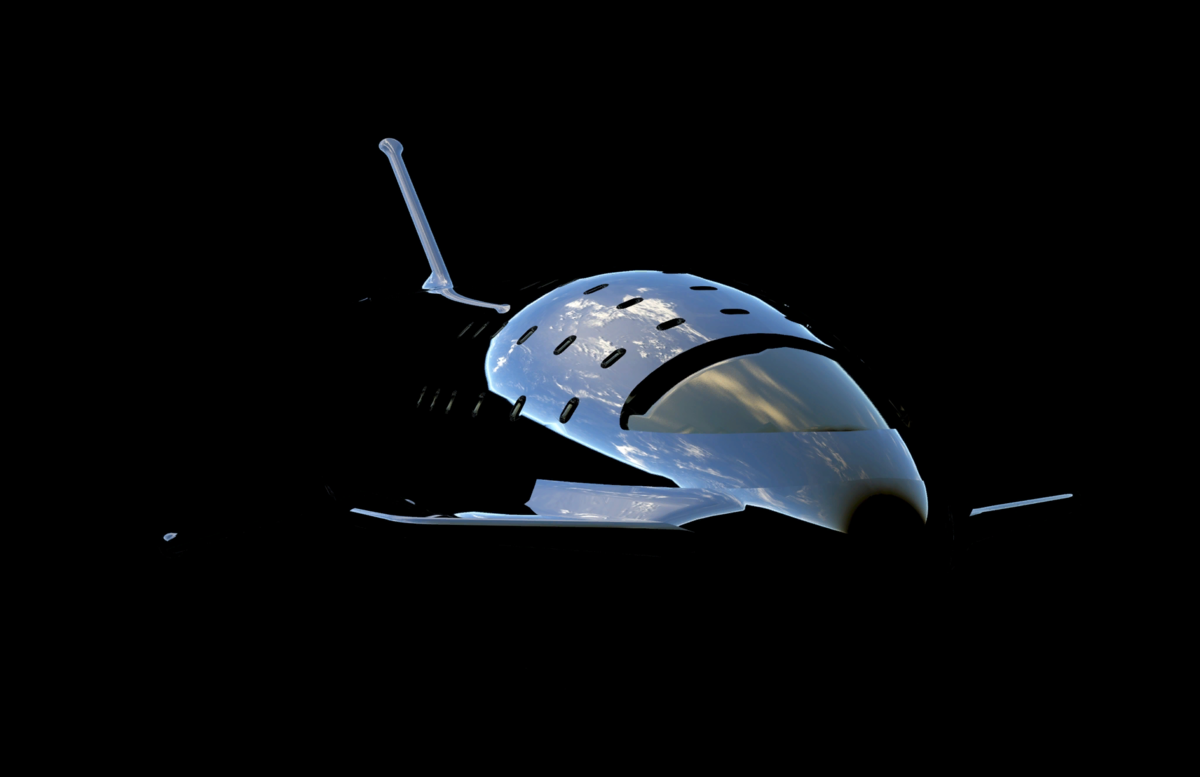 Render of stainless steel Starship by Reese Wilson.