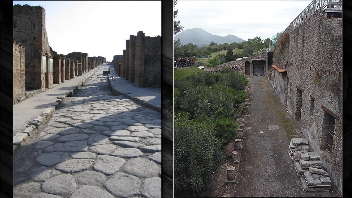 Каменные слэбы в Помпеях.