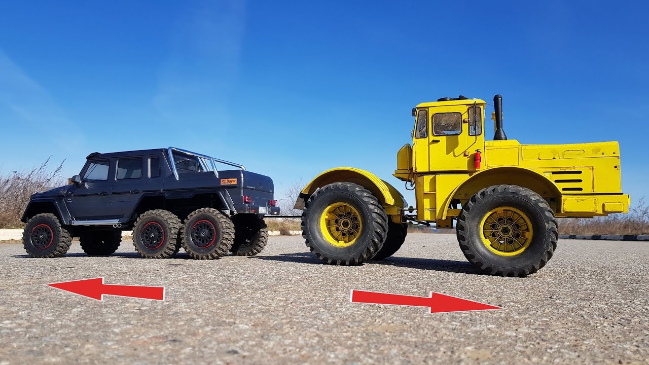 Кто кого? Кировец против Гелендвагена 6x6 ... Перетягивание Axial Unimog,  Traxxas Trx6, Краз