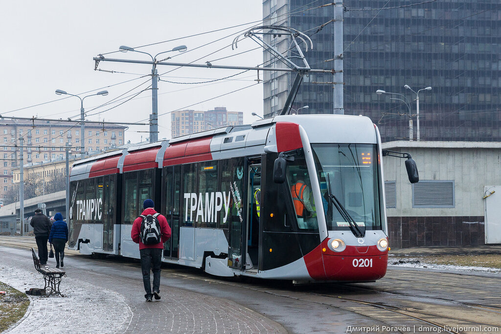 Презентация трамвая Alstom Citadis в Москве. Фото автора. 