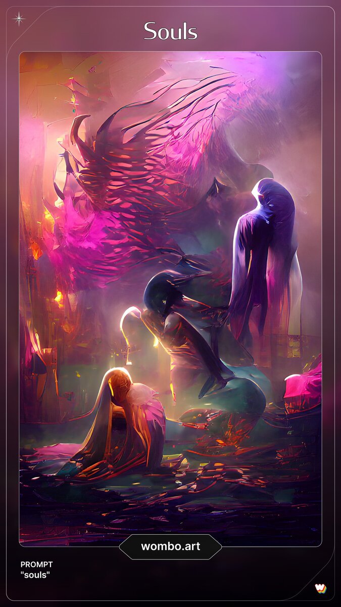 Цикл перерождения. Изображение сделанно с помощью приложения wombo.art