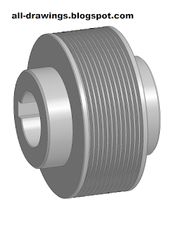 3D модель и чертеж шкива станка 3У12У