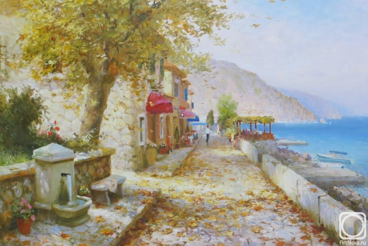 6. Бархатный сезон" картина Комарова Николая маслом. Изображение отсюда: artnow.ru   
