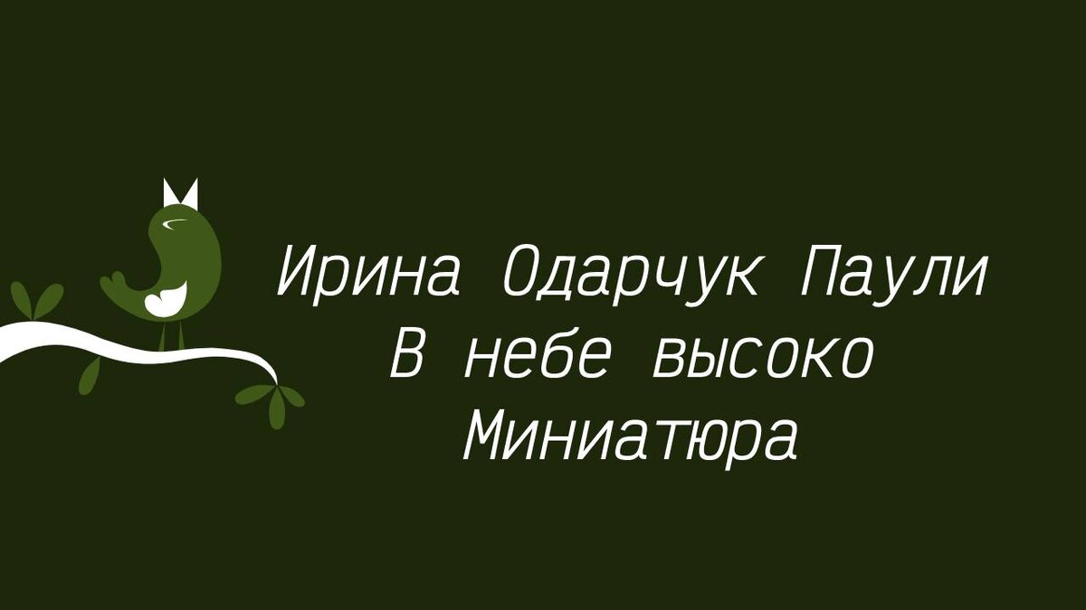 Ирина Одарчук Паули Миниатюра В небе высоко...