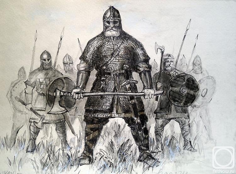 Славянский воин рисунок