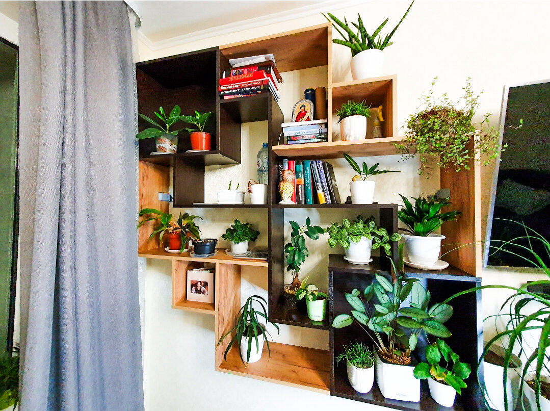 В квартире делать было нечего. Помню, как потратил не один день на проектирование такой полки, сборку, установку... В доме же о таких вещах пока и речи быть не может - не до этого))