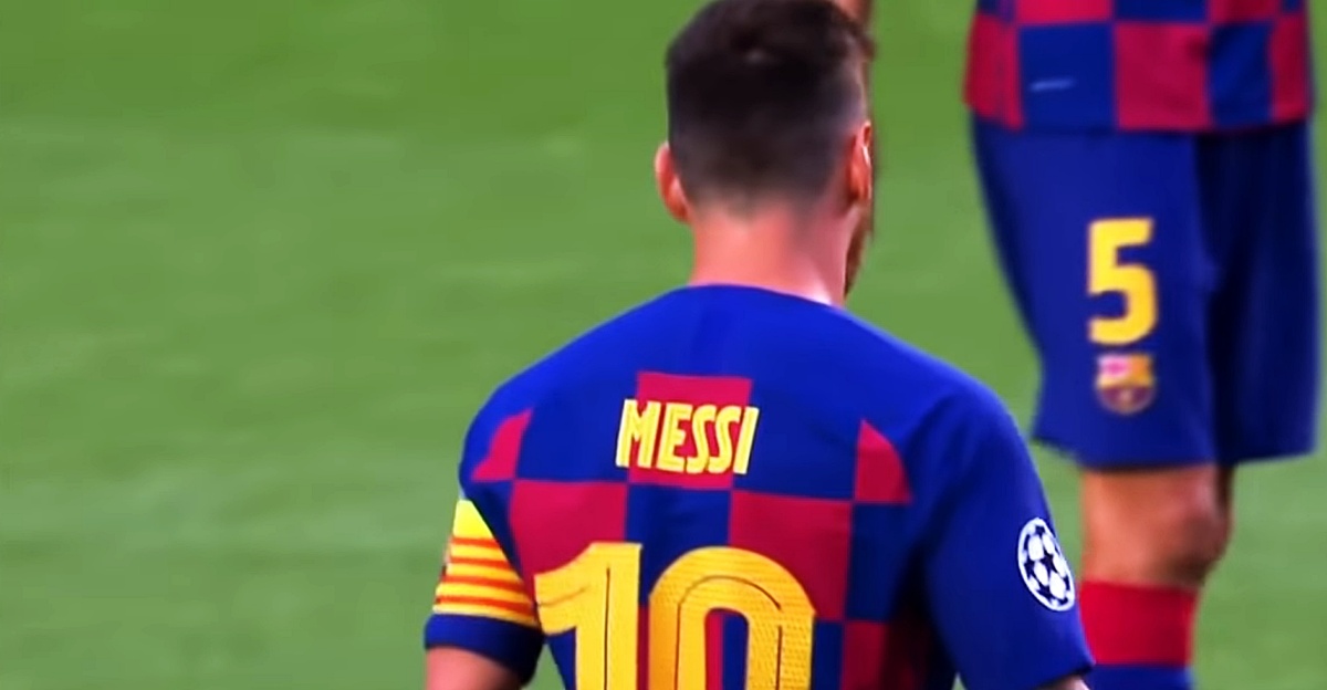 Лео Месси в последнем матче за Барселону.